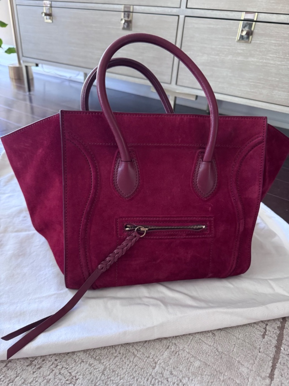Céline Phantom Luggage Tote – Burgundy Suede – Authentic (HEWI Verified) - Picture 2 of 16